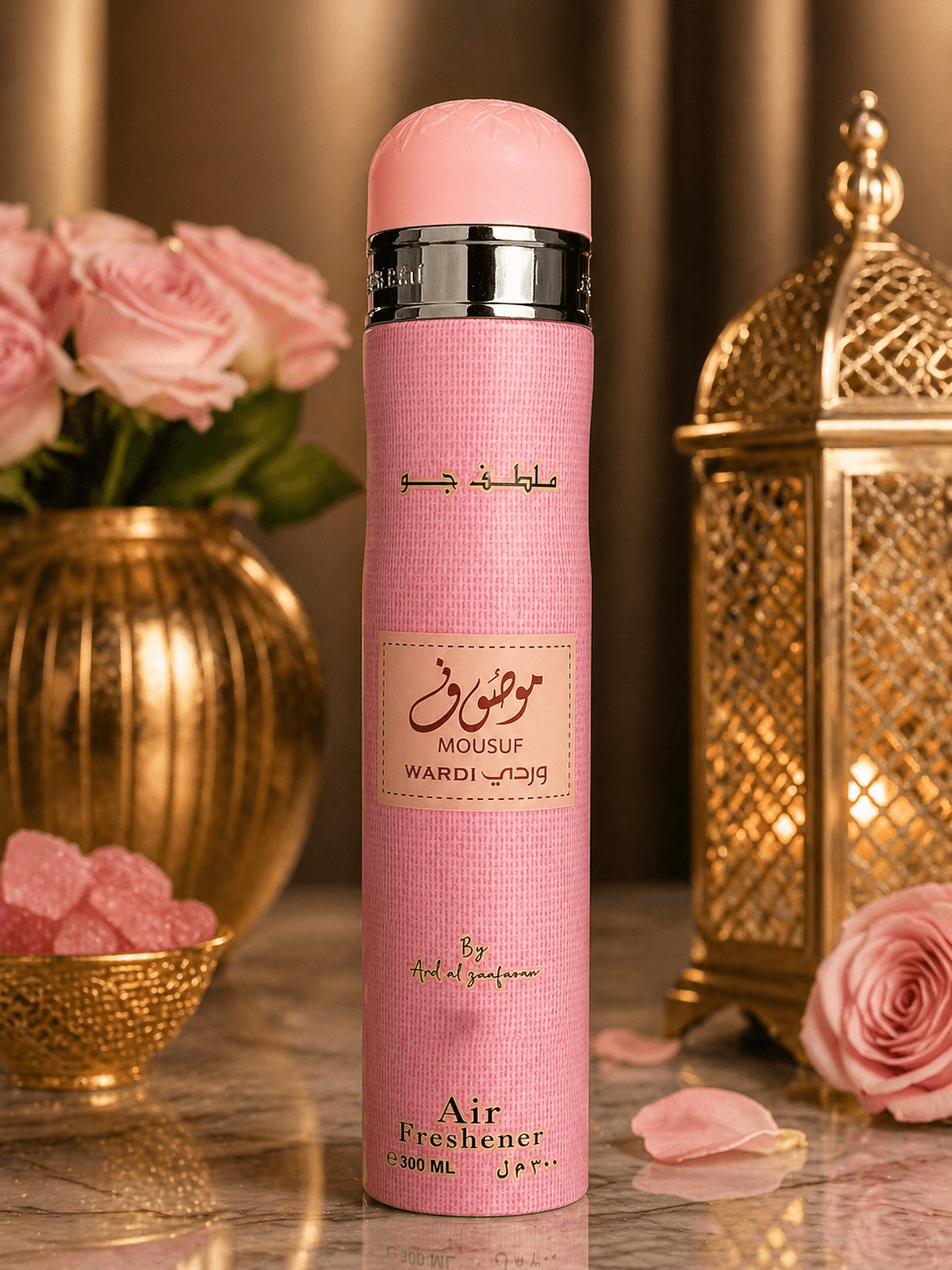 Mousuf Wardi oro gaiviklis 300ml – saldus gėlių kvapas namams ir automobiliui