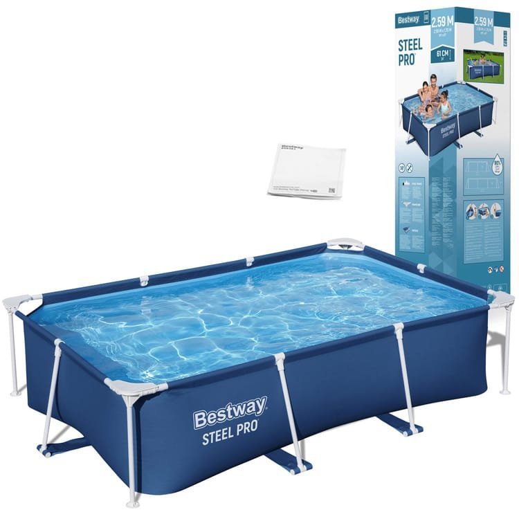 Karkasinis baseinas Bestway Steel Pro 56403, 259 x 170 x 61 cm, mėlynas