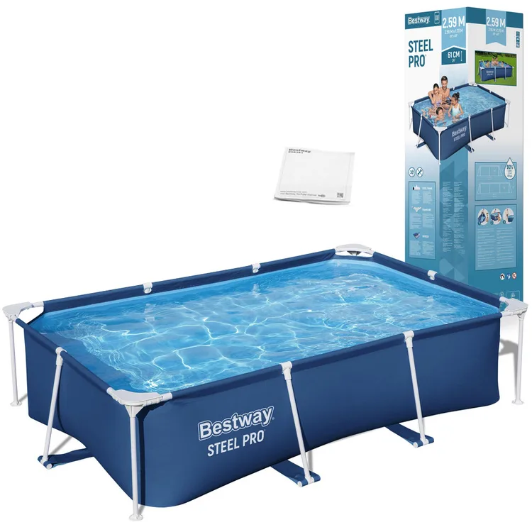 Karkasinis baseinas Bestway Steel Pro 56403, 259 x 170 x 61 cm, mėlynas