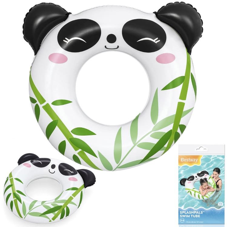 Bestway pripučiamas plaukimo ratas vaikams 60kg PANDA MEŠKYS 85x76cm 36351