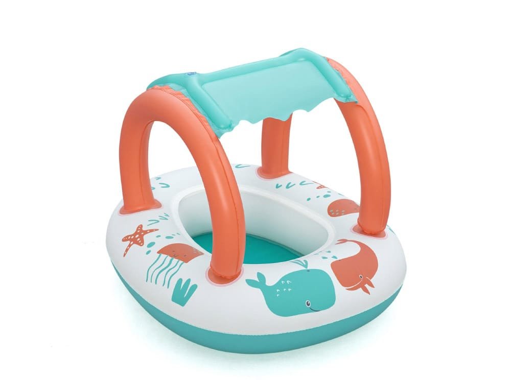 Pripučiama vaikų valtis Bestway Life Water Pontoon 34203, 84 x 67 cm, su nuimamu stogu