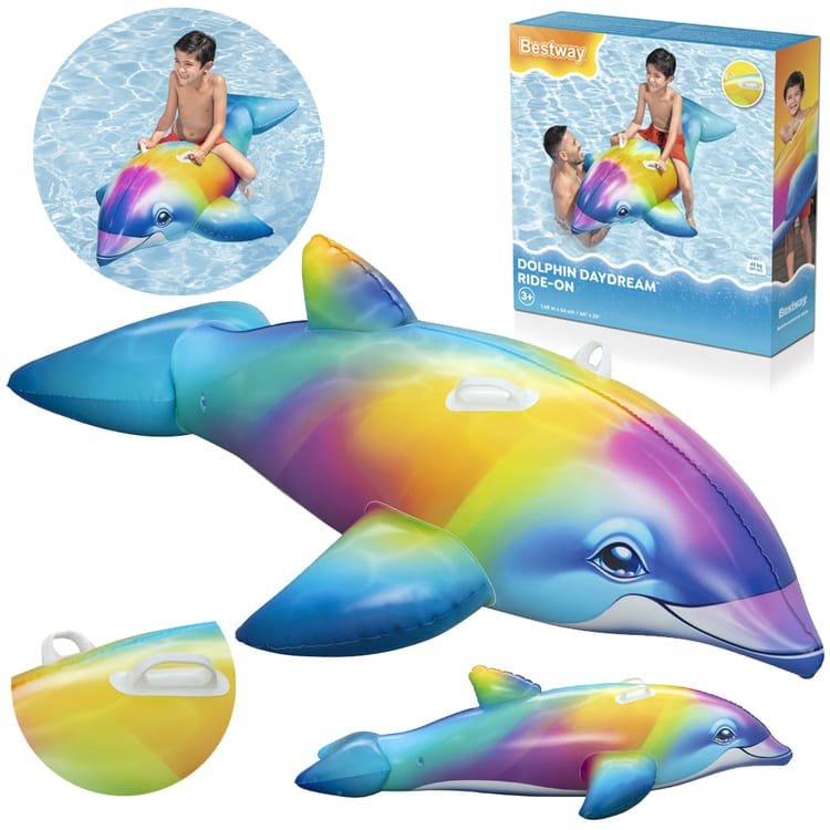 Pripučiamas vandens čiužinys Bestway Colorful Delphin 41541, 168 x 66 cm