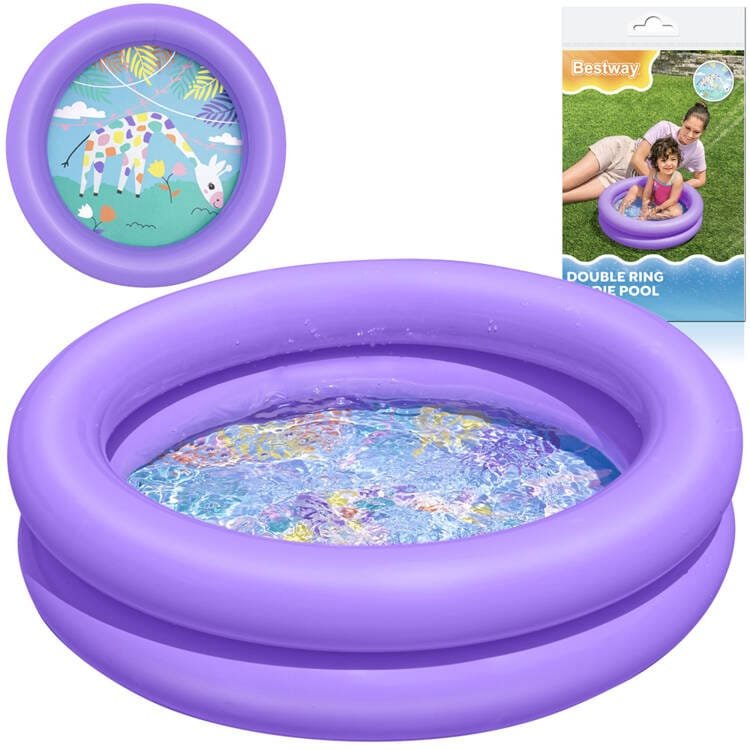 Pripučiamas vaikų baseinas Bestway Mikro 51061, 61 x 15 cm, mėtų/violetinis