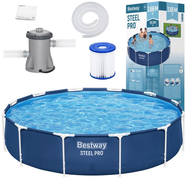 Karkasinis baseinas Bestway Steel Pro Frame Pool 56681, 366 x 76 cm, su filtru