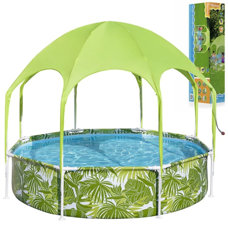 Baseinas, laukui, karkasinis Bestway Splash In Shade, žalia sp., 244 x 51 cm