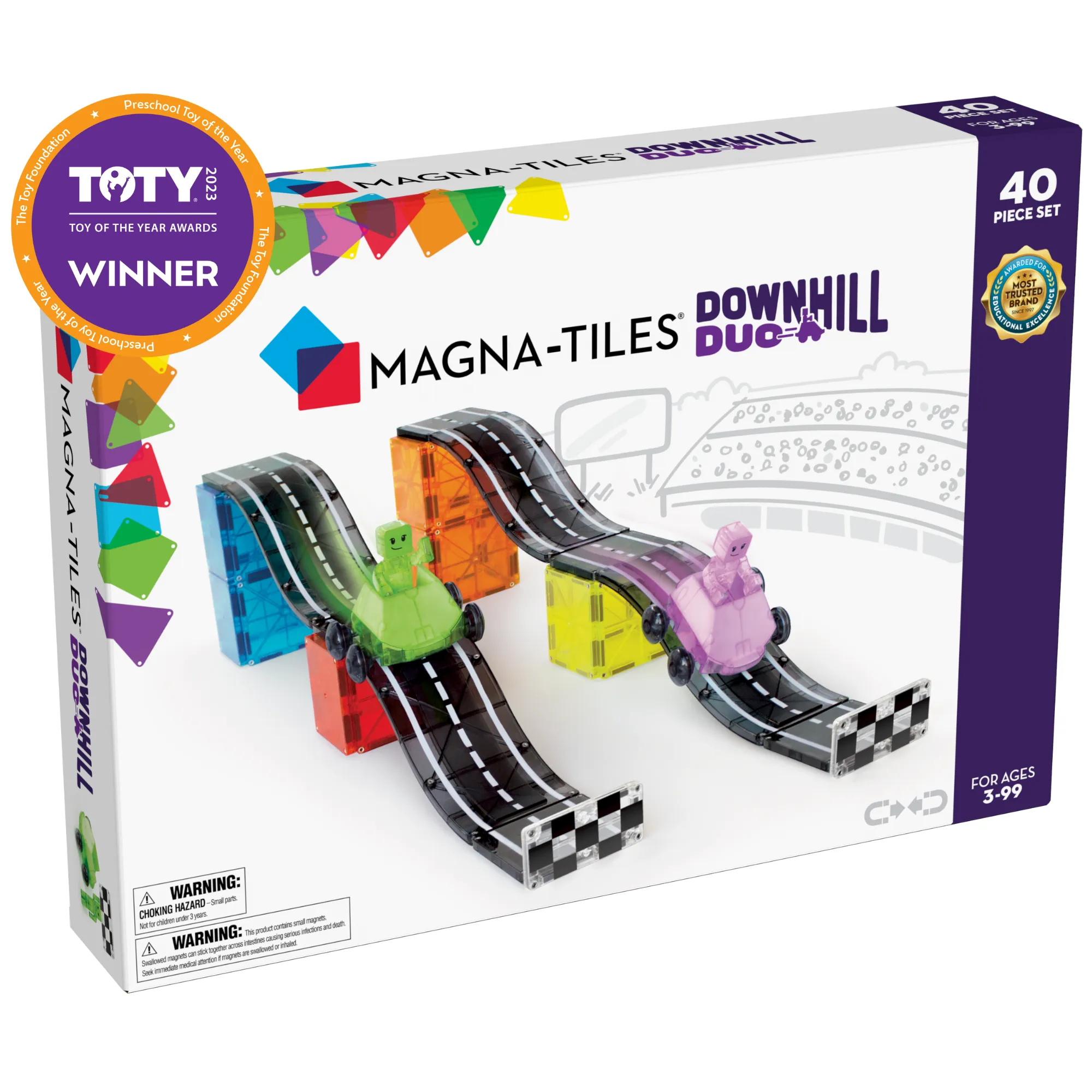 MAGNA-TILES magnetinis rinkinys „Downhill Duo“, 40 dalių