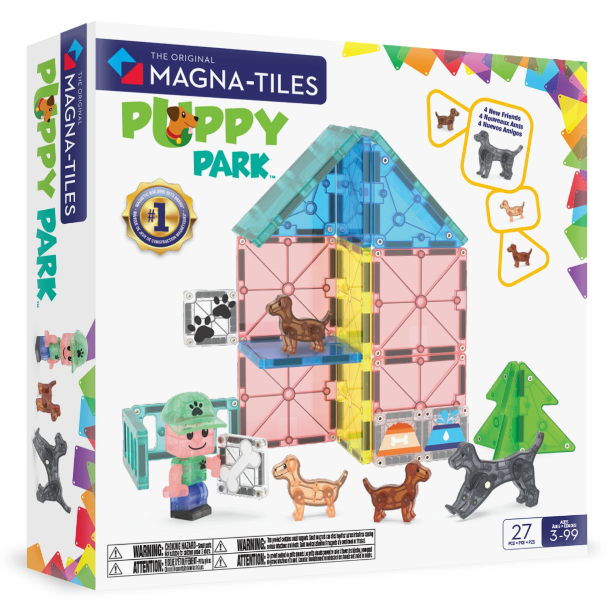 MAGNA-TILES magnetinis konstruktorius Šuniukų parkas 27 dalys
