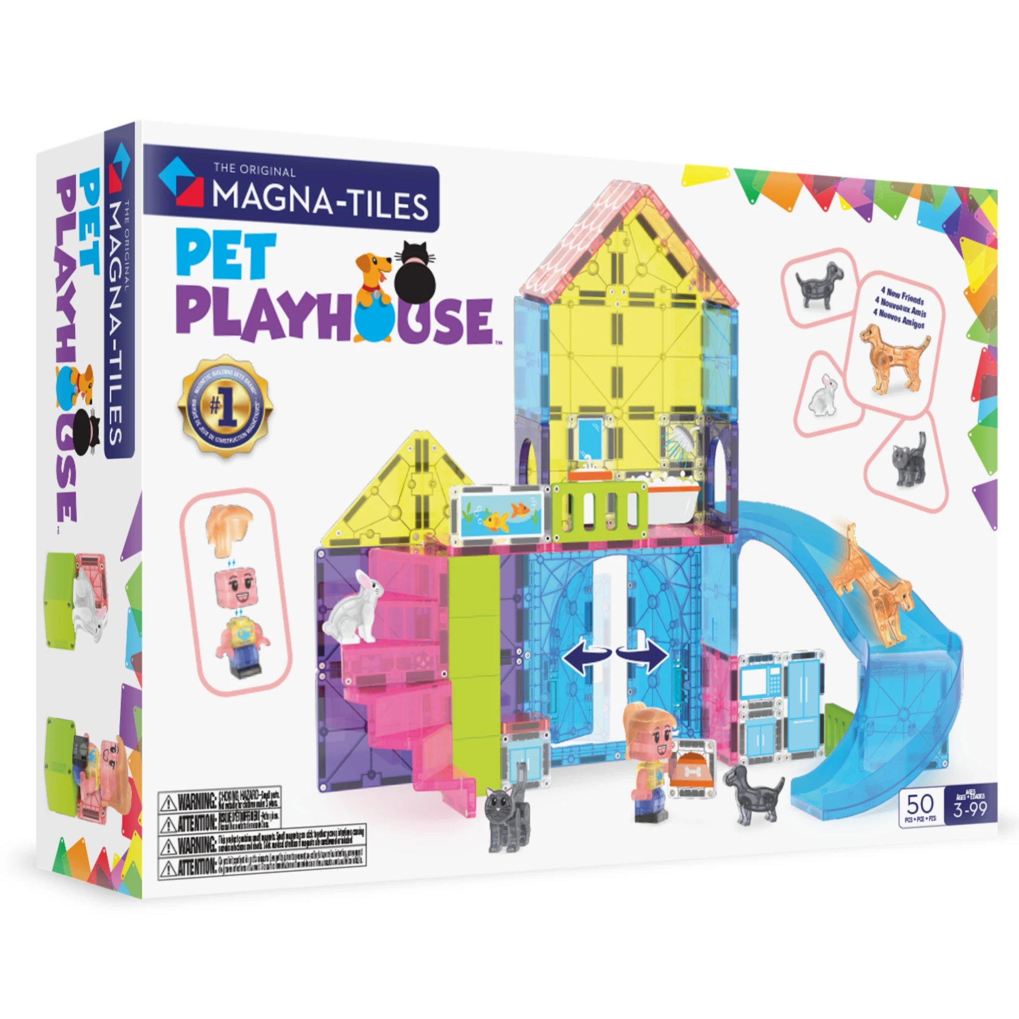 MAGNA-TILES magnetinis konstravimo rinkinys Naminis gyvūnėlis, 50 dalių