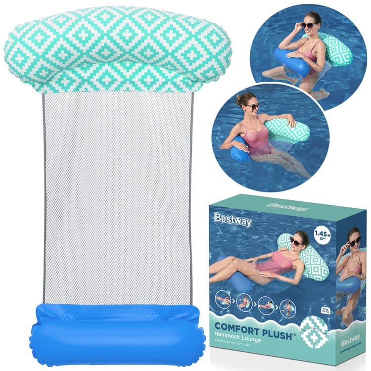 Pripučiamas čiužinys Bestway Comfort Plush 43555 145 cm x 87 cm, mėlynas/žalias