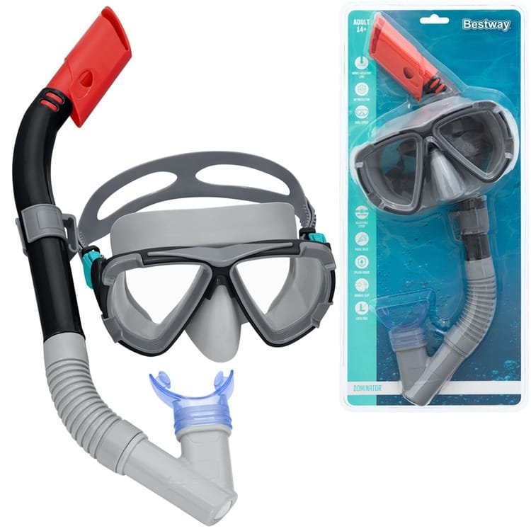 Nardymo kaukė su vamzdeliu Bestway 24029, juoda, 14+