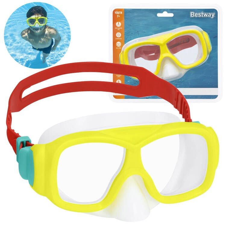 Nardymo kaukė Bestway Aquanaut 22039, raudona/geltona