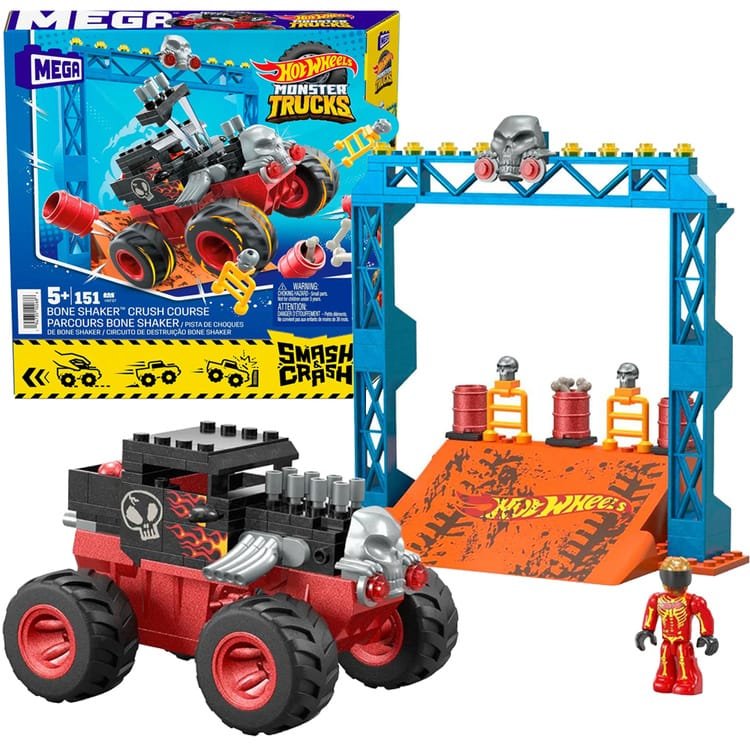 Konstruktorius Mega Bloks Hot Wheels Monster Truck Bone Shaker Crush Course, HKF87