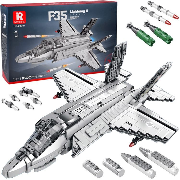 Techniniai blokai licencijuotas amerikiečių naikintuvas F-35 Lightning II 1600 dalių ZA5799