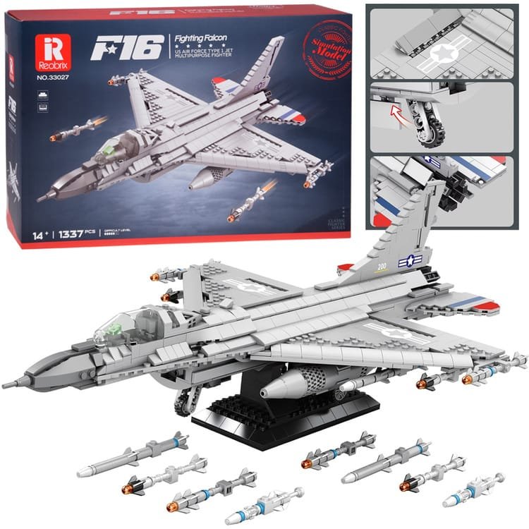 Reobrix F16 naikintojas lėktuvų statybos blokeliai