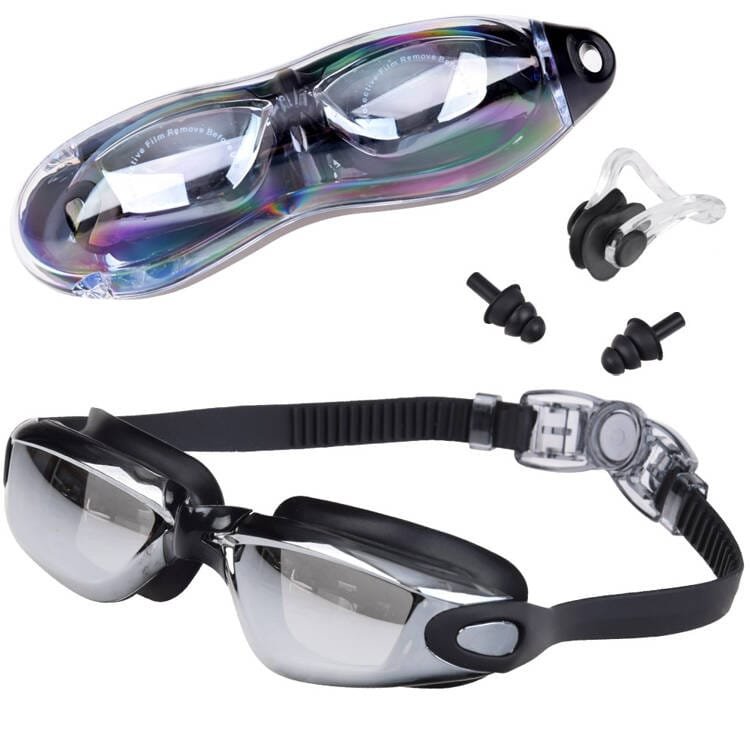 RINKINYS UV ANTI-FOG plaukimo akiniai + ausų ir nosies kištukai SP0792 SR