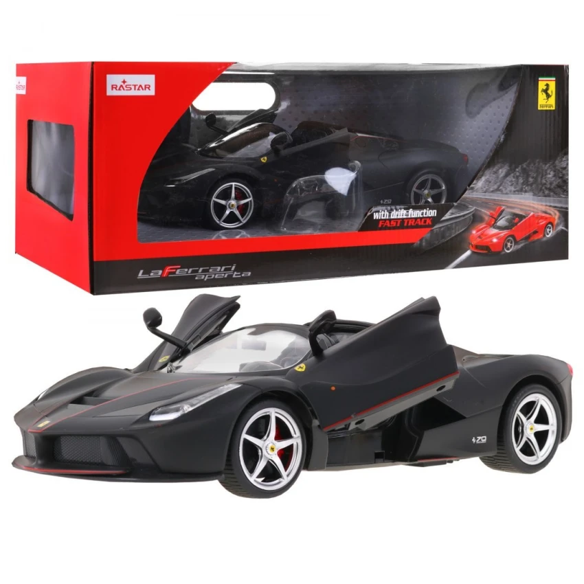 Nuotoliniu būdu valdomas automobilis Ferrari LaFerrari Aperta RASTAR 1:14 modelis juodas