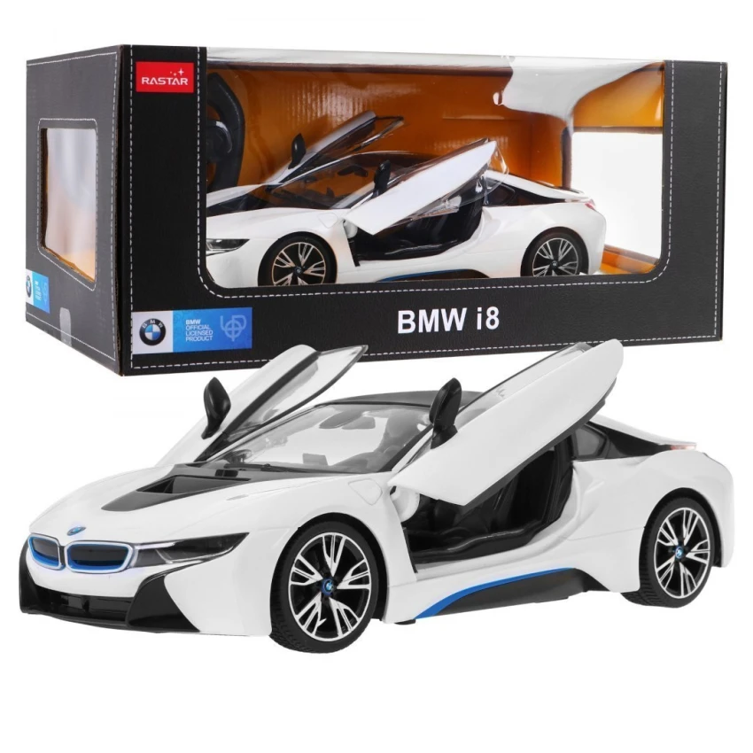 Nuotoliniu būdu valdomas BMW i8 baltas RASTAR 114