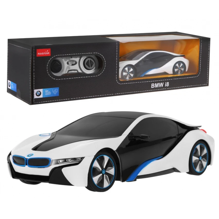 Nuotoliniu būdu valdomas BMW i8 RASTAR 1:24 modelis LED žibintai