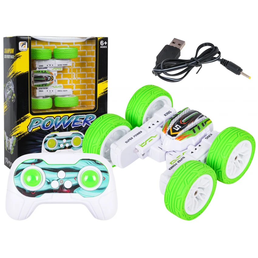 Nuotolinio valdymo R/C transporto priemonė POWER STUNT 1:32 Žalia