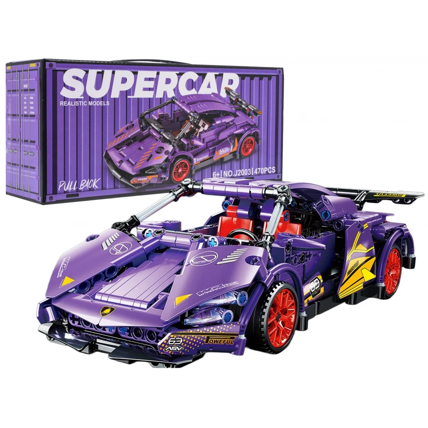Konstruktorius automobilis violetinis 470 detalių ZKL.J2003C